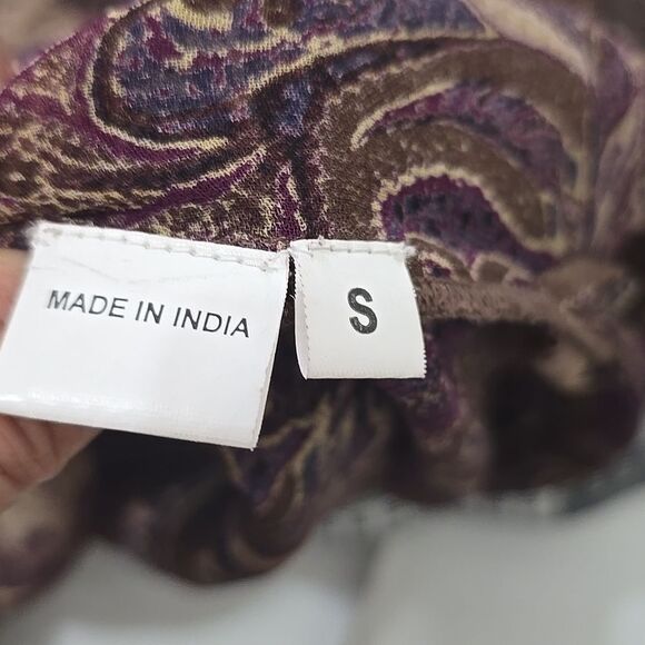 CHAN LUU sheer  Purple Patterned Dress S - Picture 11 of 11